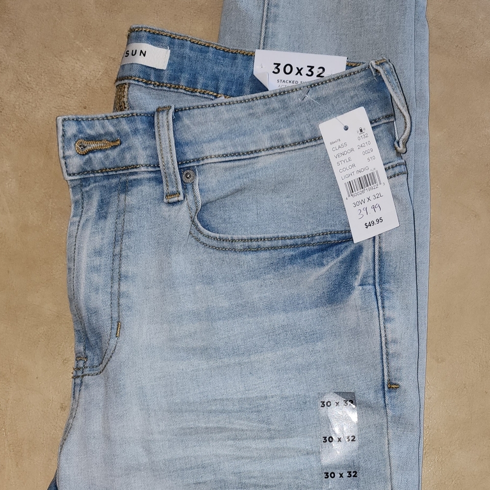PACSUN STACKED SKINNY ACTIVE STRETCH JEANS